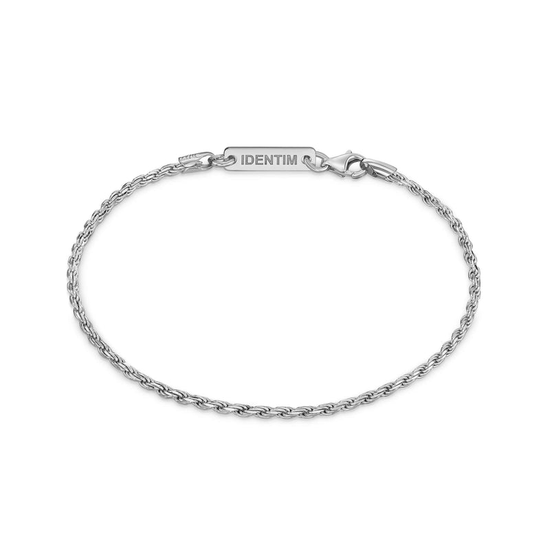 BRANSOLETKA ŁAŃCUSZKOWA SREBRO 925 RODOWANE 2,00MM