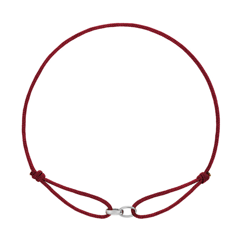 BRANSOLETKA GLORY BORDEAUX STOFFARBAND 585 BIAŁE ZŁOTO
