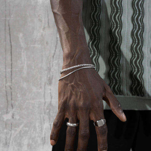 BRANSOLETKA Z ŁAŃCUSZKIEM WĘŻOWYM ZE SREBRA 925 RODOWANEGO 2,50MM - IDENTIM®