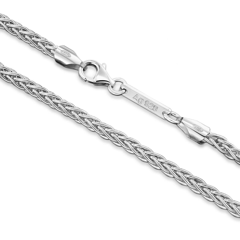 ŁAŃCUSZEK PLECIONY SREBRO 925 RODOWANY 3,60MM