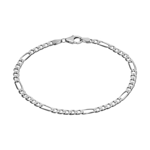 BRANSOLETKA ŁAŃCUSZKOWA FIGARO SREBRO 925 RODOWANE 3,40MM - IDENTIM®