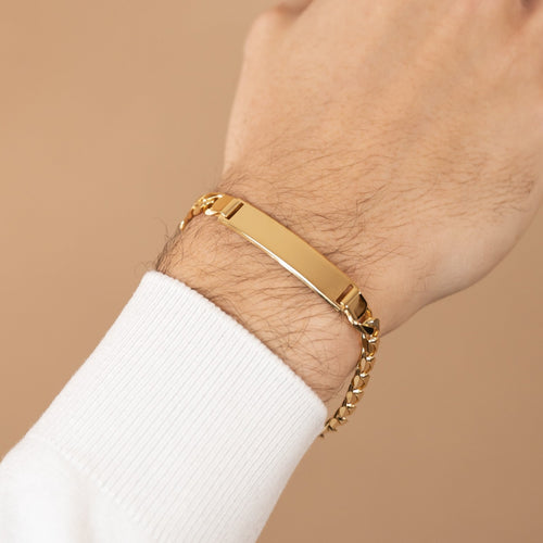 BRANSOLETKA IDENTYFIKACYJNA ARMOUR ZE SREBRA 925 POZŁACANEGO 18-KARATOWYM ZŁOTEM - IDENTIM®