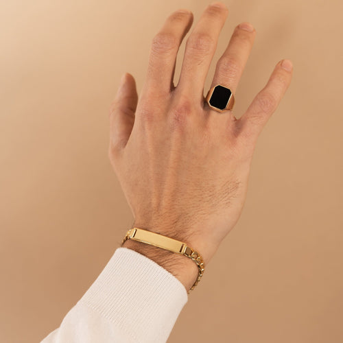 BRANSOLETKA IDENTYFIKACYJNA ARMOUR ZE SREBRA 925 POZŁACANEGO 18-KARATOWYM ZŁOTEM - IDENTIM®