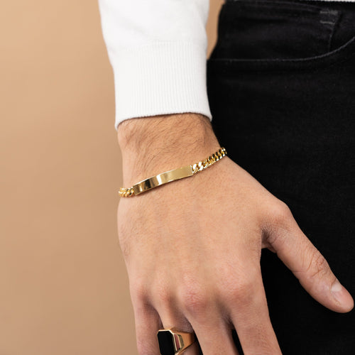 BRANSOLETKA IDENTYFIKACYJNA ARMOUR ZE SREBRA 925 POZŁACANEGO 18-KARATOWYM ZŁOTEM - IDENTIM®