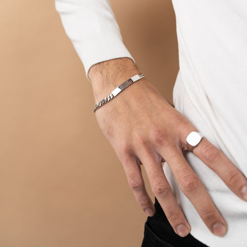 BRANSOLETKA IDENTYFIKACYJNA ARMOUR ZE SREBRA 925 RODOWANEGO - IDENTIM®