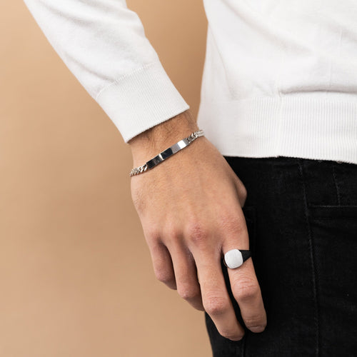 BRANSOLETKA IDENTYFIKACYJNA ARMOUR ZE SREBRA 925 RODOWANEGO - IDENTIM®