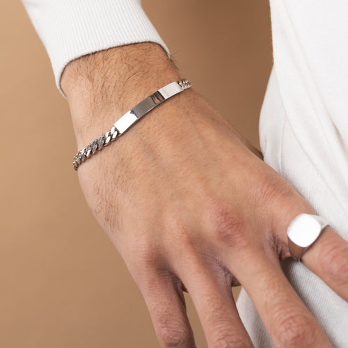 BRANSOLETKA IDENTYFIKACYJNA ARMOUR ZE SREBRA 925 RODOWANEGO - IDENTIM®