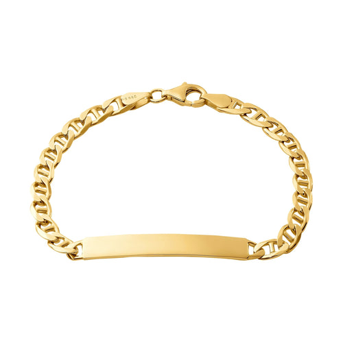 BRANSOLETKA IDENTYFIKACYJNA Z PANCERNYM PASKIEM ZE SREBRA 925 POZŁACANEGO 18-KARATOWYM ZŁOTEM - IDENTIM®