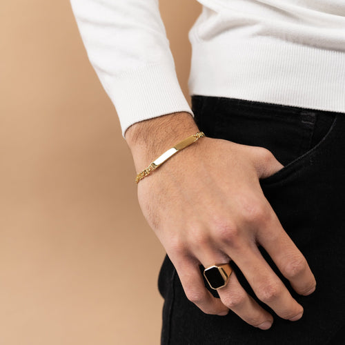 BRANSOLETKA ID TYGRYSIE OKO ZE SREBRA 925 POZŁACANEGO 18-KARATOWYM ZŁOTEM - IDENTIM®