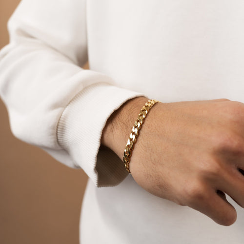 BRANSOLETKA ŁAŃCUSZKOWA 7.80MM SREBRO 925 POZŁACANE 18 KARATOWYM ZŁOTEM - IDENTIM®