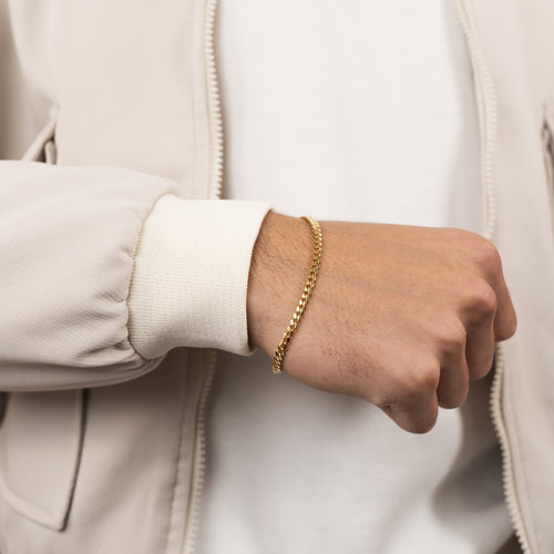 ŁAŃCUCHOWA BRANSOLETKA KUBAŃSKA 4.00MM SREBRO 925 POZŁACANE 18 KARATOWYM ZŁOTEM - IDENTIM®