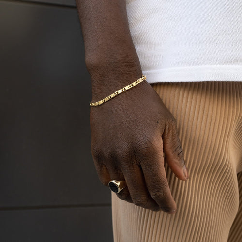 BRANSOLETKA ŁAŃCUSZKOWA 3.80MM SREBRO 925 POZŁACANE 18 KARATOWYM ZŁOTEM - IDENTIM®