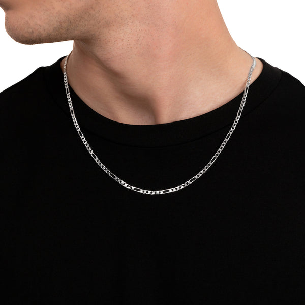 NASZYJNIK FIGARO SREBRO 925 RODOWANE 3,40MM - IDENTIM®