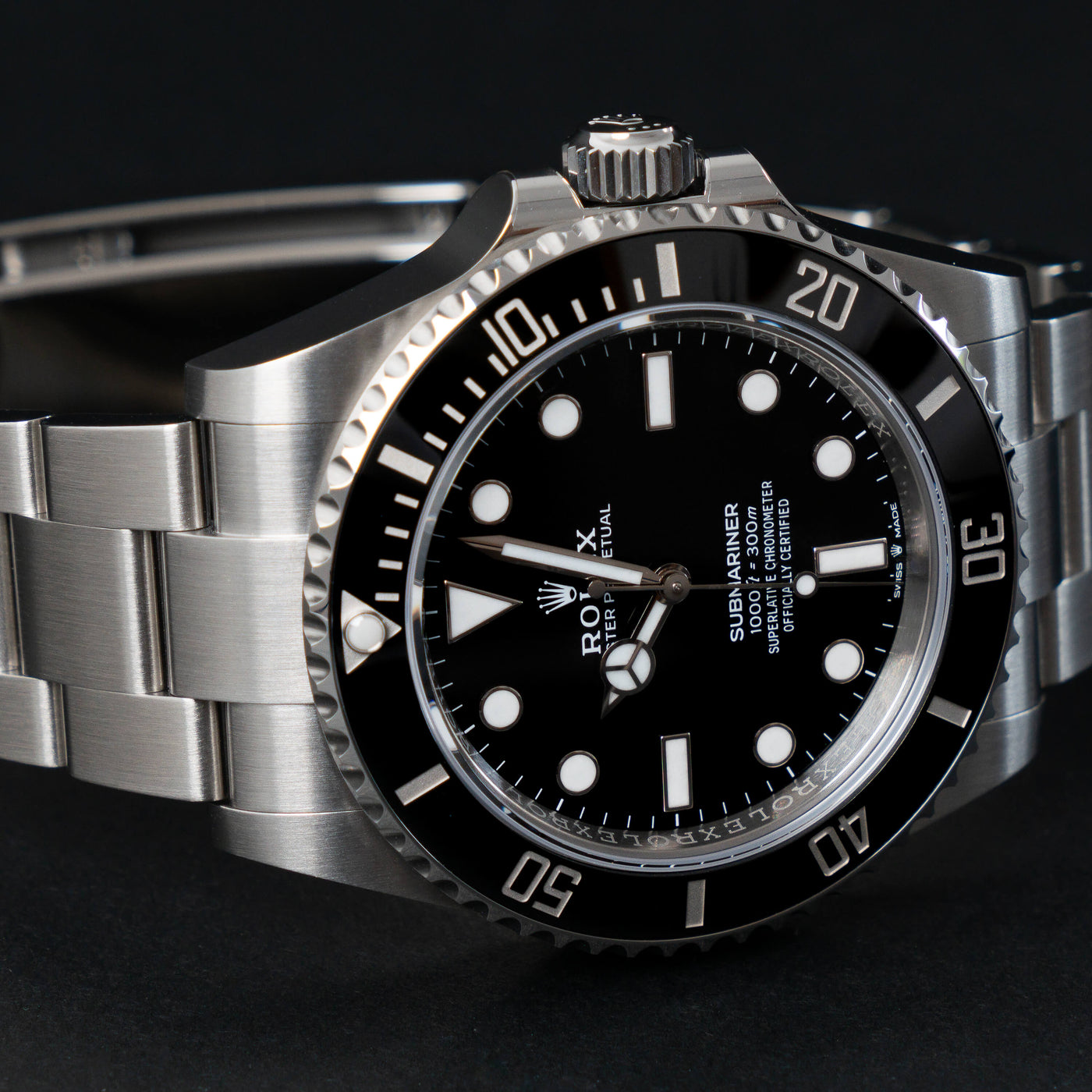 ROLEX SUBMARINER (BEZ DATY) STAL/CERAMIKA - 124060 - 2024 - PEŁNY ZESTAW - CZĘŚCIOWO KLEJONY - NOWY