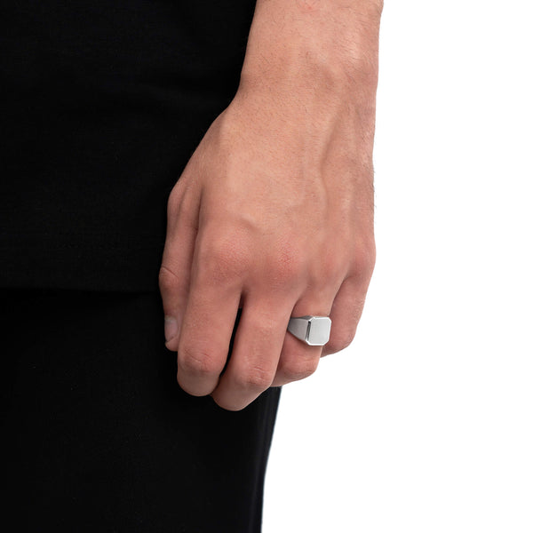 SYGNET OKTAGON SZCZOTKOWANE SREBRO 925 RODOWANE - IDENTIM®