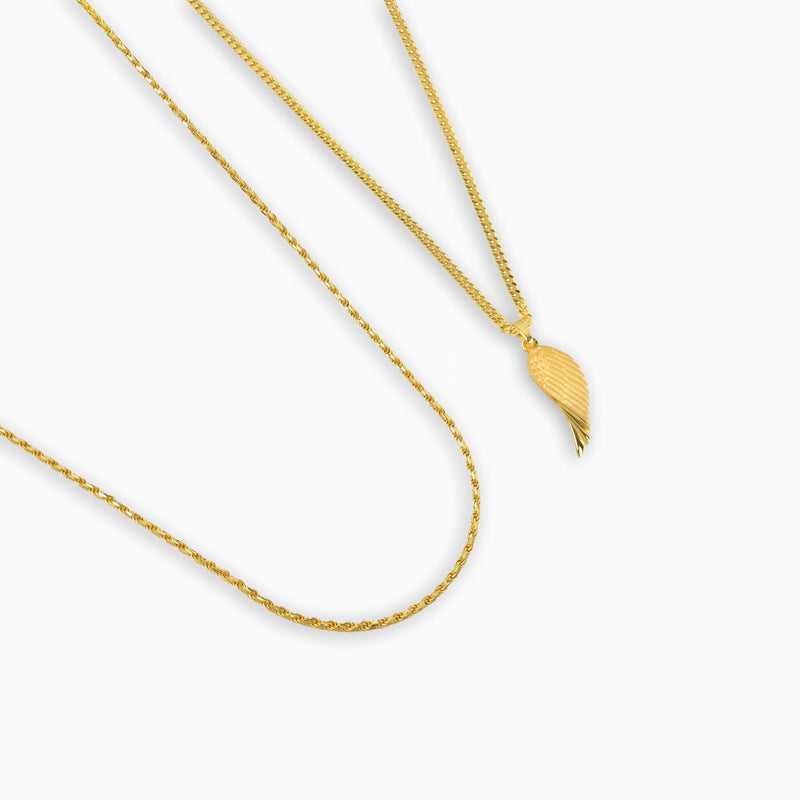 ZESTAW NASZYJNIKÓW ZE SKRZYDEŁKAMI ZE SREBRA 925 POZŁACANEGO 18-KARATOWYM ZŁOTEM