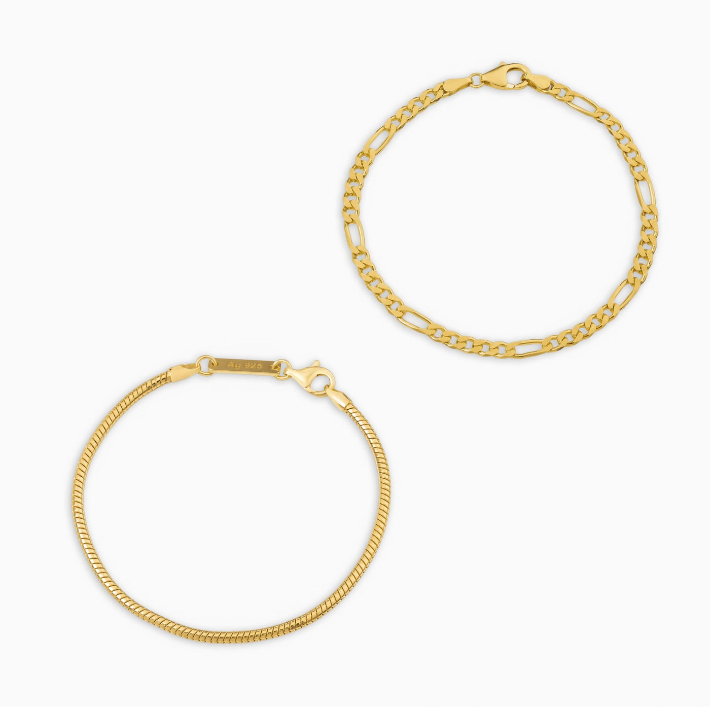 ZESTAW BRANSOLETKA WĄŻ FIGARO ZŁOTA BRANSOLETKA 925 SREBRO 18 KARATOWE POZŁACANE