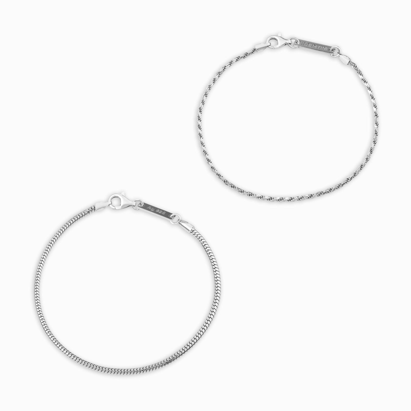 ZESTAW BRANSOLETKA SZNUREK WĄŻ SREBRNA BRANSOLETKA 925 SREBRO RODOWANE