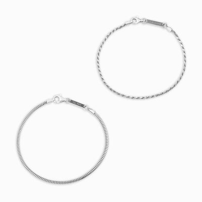 ZESTAW BRANSOLETKA SZNUREK WĄŻ SREBRNA BRANSOLETKA 925 SREBRO RODOWANE