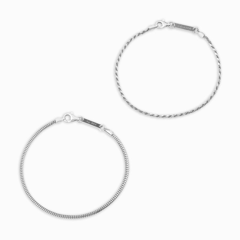 ZESTAW BRANSOLETKA SZNUREK WĄŻ SREBRNA BRANSOLETKA 925 SREBRO RODOWANE