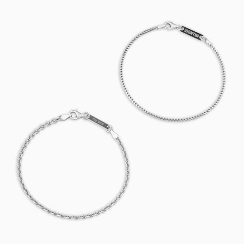 ZESTAW BRANSOLETEK ERBS FRANCO SREBRNA BRANSOLETKA 925 SREBRO RODOWANE