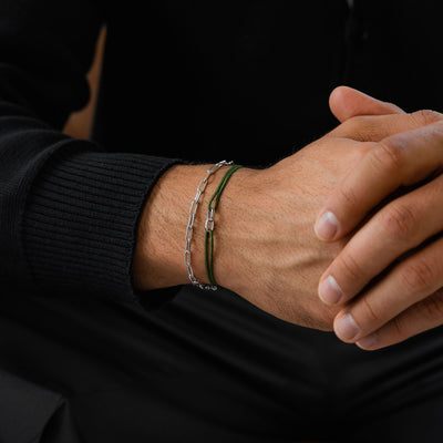 BRANSOLETKA GLORY OLIVE STOCKAR BAND 585 BIAŁE ZŁOTO