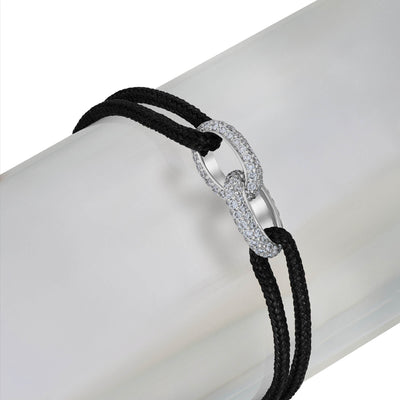 BRANSOLETKA BRILLIANCE BRANSOLETKA Z TKANINY 585 BIAŁE ZŁOTO DIAMENTY LABORATORYJNE