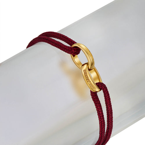 BRANSOLETKA GLORY BORDOWA BRANSOLETKA MATERIAŁOWA 585 ZŁOTA