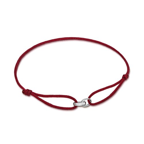 BRANSOLETKA GLORY BORDEAUX STOFFARBAND 585 BIAŁE ZŁOTO
