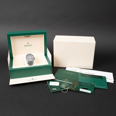 ROLEX DATEJUST 41 STEEL - WIMBLEDON - JUBILEE - 126334 - 2023 - PEŁNY ZESTAW - MAŁO NOSZONY