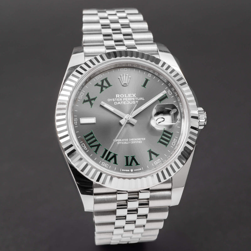 ROLEX DATEJUST 41 STEEL - WIMBLEDON - JUBILEE - 126334 - 2023 - PEŁNY ZESTAW - MAŁO NOSZONY