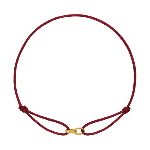 BRANSOLETKA GLORY BORDOWA BRANSOLETKA MATERIAŁOWA 585 ZŁOTA