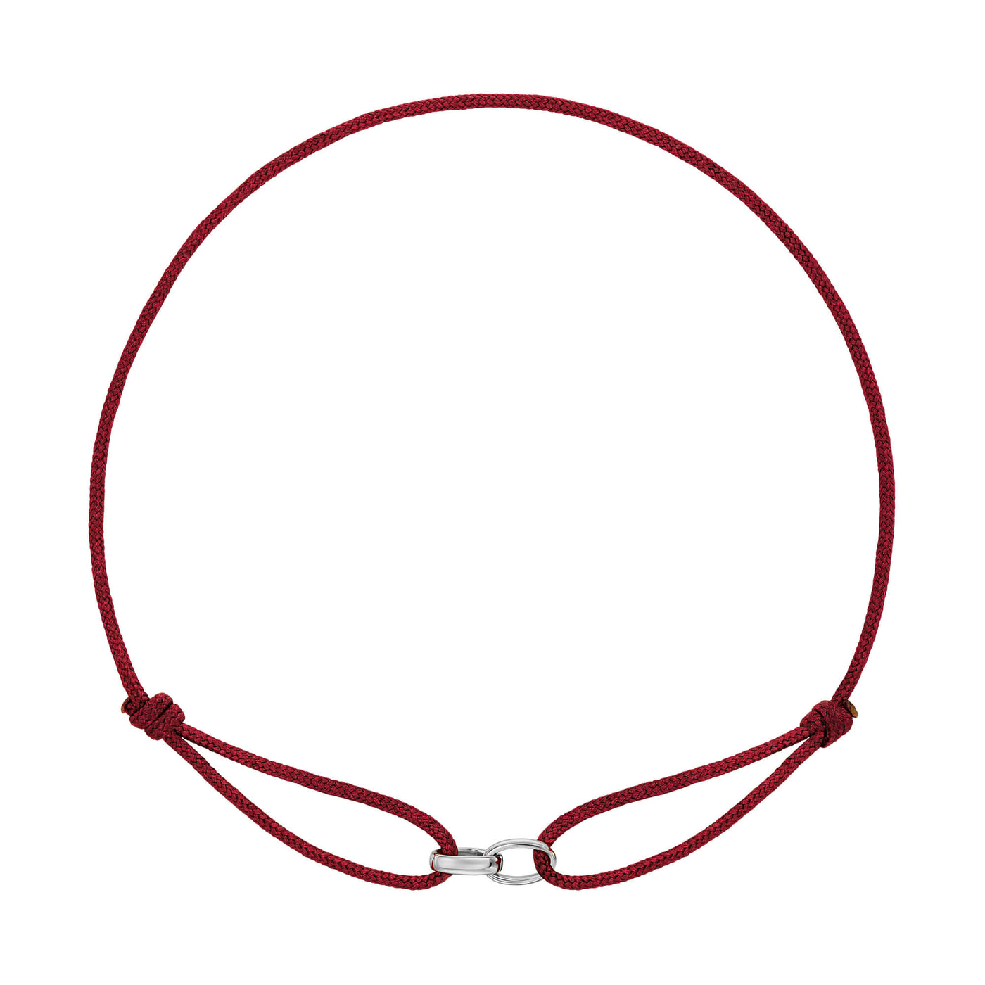 BRANSOLETKA GLORY BORDEAUX STOFFARBAND 585 BIAŁE ZŁOTO