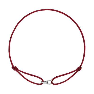 BRANSOLETKA GLORY BORDEAUX STOFFARBAND 585 BIAŁE ZŁOTO