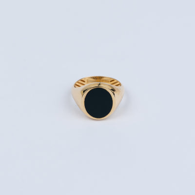 Sygnet pierścień męski 585/14K onyks 4,59gr. W57 / UNWORN