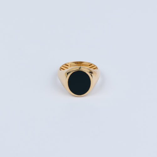 Sygnet pierścień męski 585/14K onyks 4,59gr. W57 / UNWORN