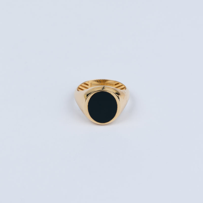 Sygnet pierścień męski 585/14K onyks 4,59gr. W57 / UNWORN