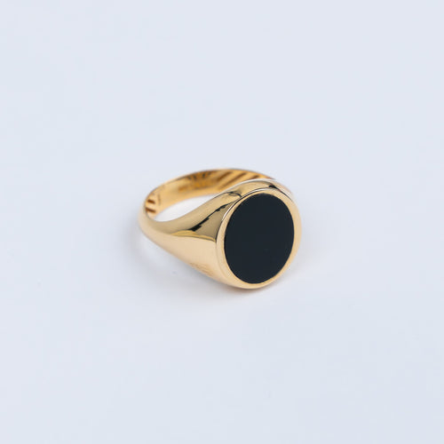 Sygnet pierścień męski 585/14K onyks 4,59gr. W57 / UNWORN