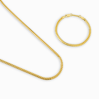 ŁAŃCUSZEK DO KRAWĘŻNIKA ZE SREBRA PRÓBY 925 POZŁACANY 18-KARATOWYM ZŁOTEM 4,00 MM