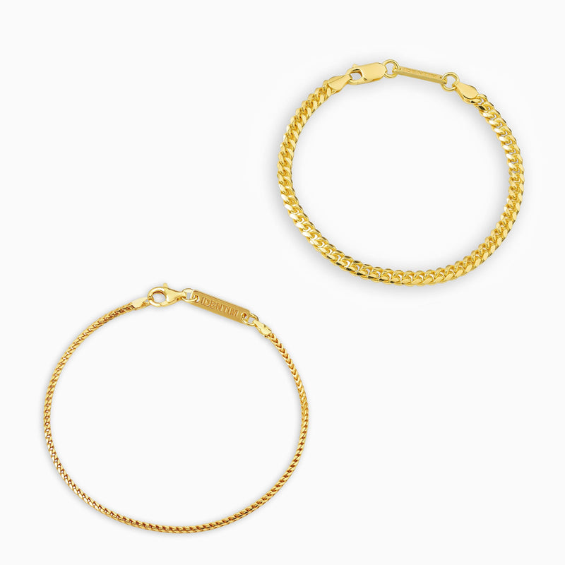 ZESTAW BRANSOLETEK PANZER FRANCO ZE SREBRA 925 POZŁACANEGO 18-KARATOWYM ZŁOTEM