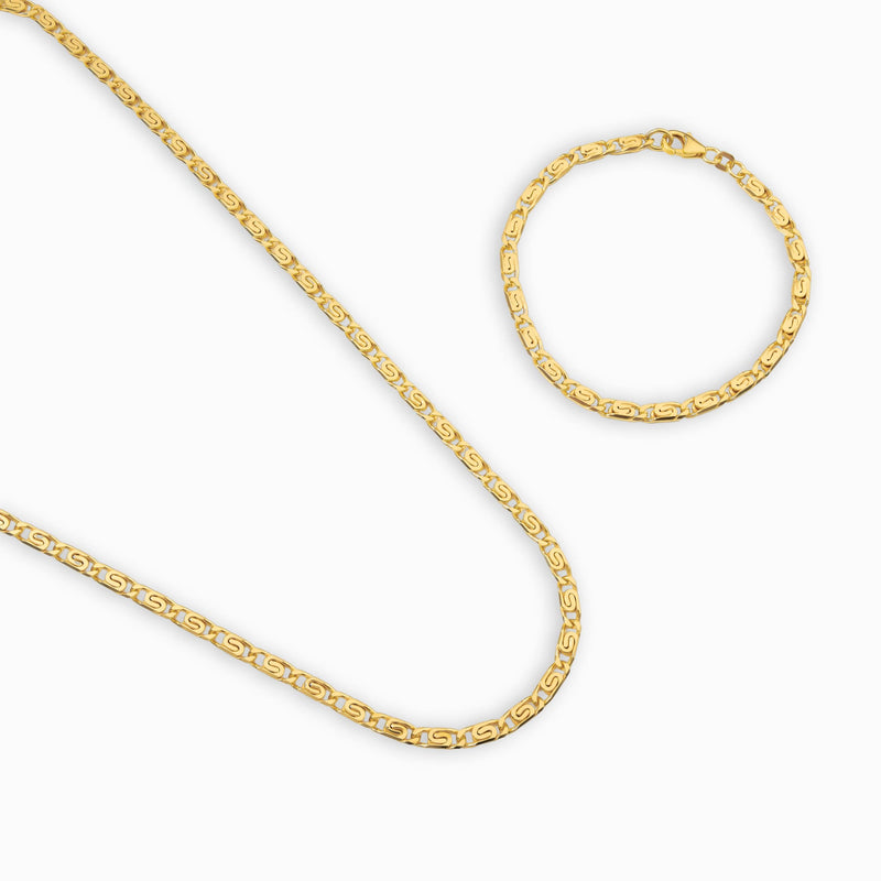 ŁAŃCUSZEK DO KRAWĘŻNIKA ZE SREBRA 925 POZŁACANEGO 18-KARATOWYM ZŁOTEM 3,80 MM