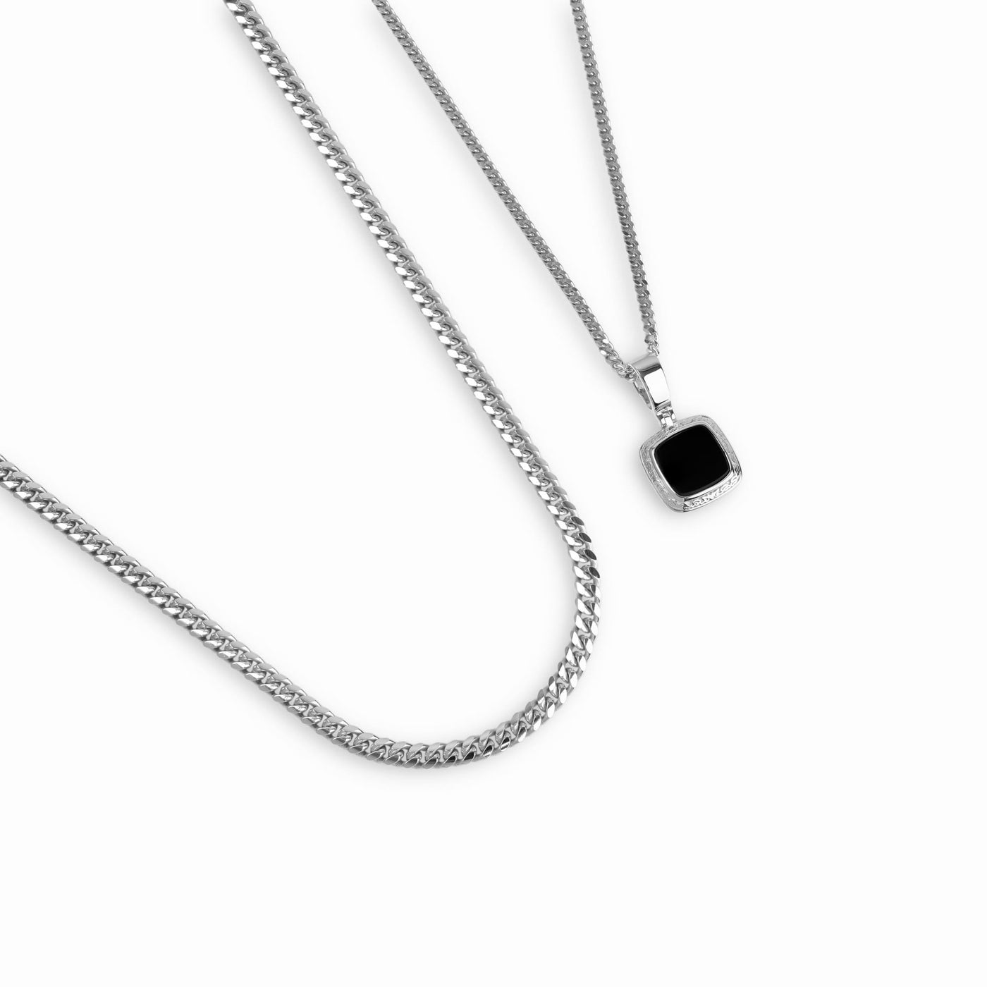 SECESYJNY NASZYJNIK Z ŁAŃCUSZKIEM NA KRAWĘDZIACH, SREBRO 925 RODOWANE