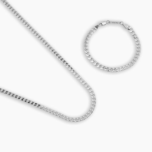 ZESTAW ŁAŃCUSZKÓW PANZERKETTE 925 SREBRO RODOWANE 5,00 MM