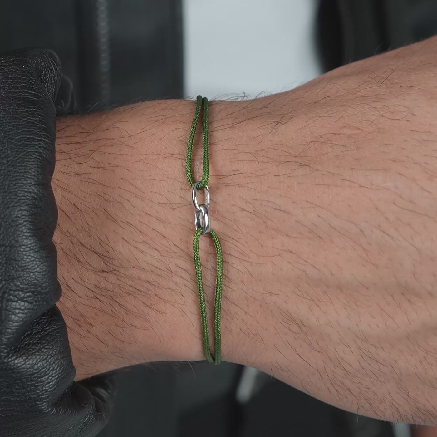 BRANSOLETKA GLORY OLIVE STOCKAR BAND 585 BIAŁE ZŁOTO